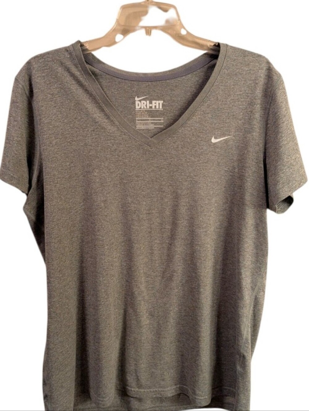 Nike Grey Dri-Fit Workout Loose Fit Shirt Short Sleeve Athletic Size XL